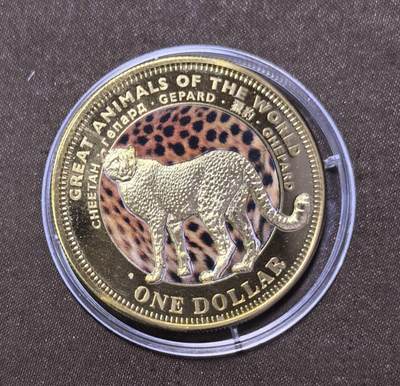 北京马甸外国币专卖第145期，外国币专场，陆续上拍，欢迎关注 - 2009年斐济野生动物猎豹1元克朗型纪念币 38.6mm精制铜镍硬币