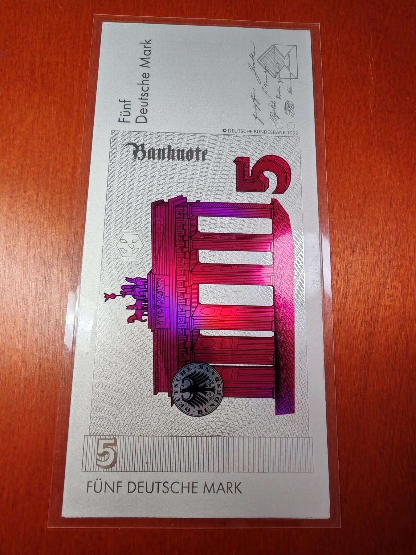 长老汇蛇年精选第七十一场拍卖 198X-199X西德马克彩色银钞8枚全套，5马克到1000马克，110克999银，稀见!