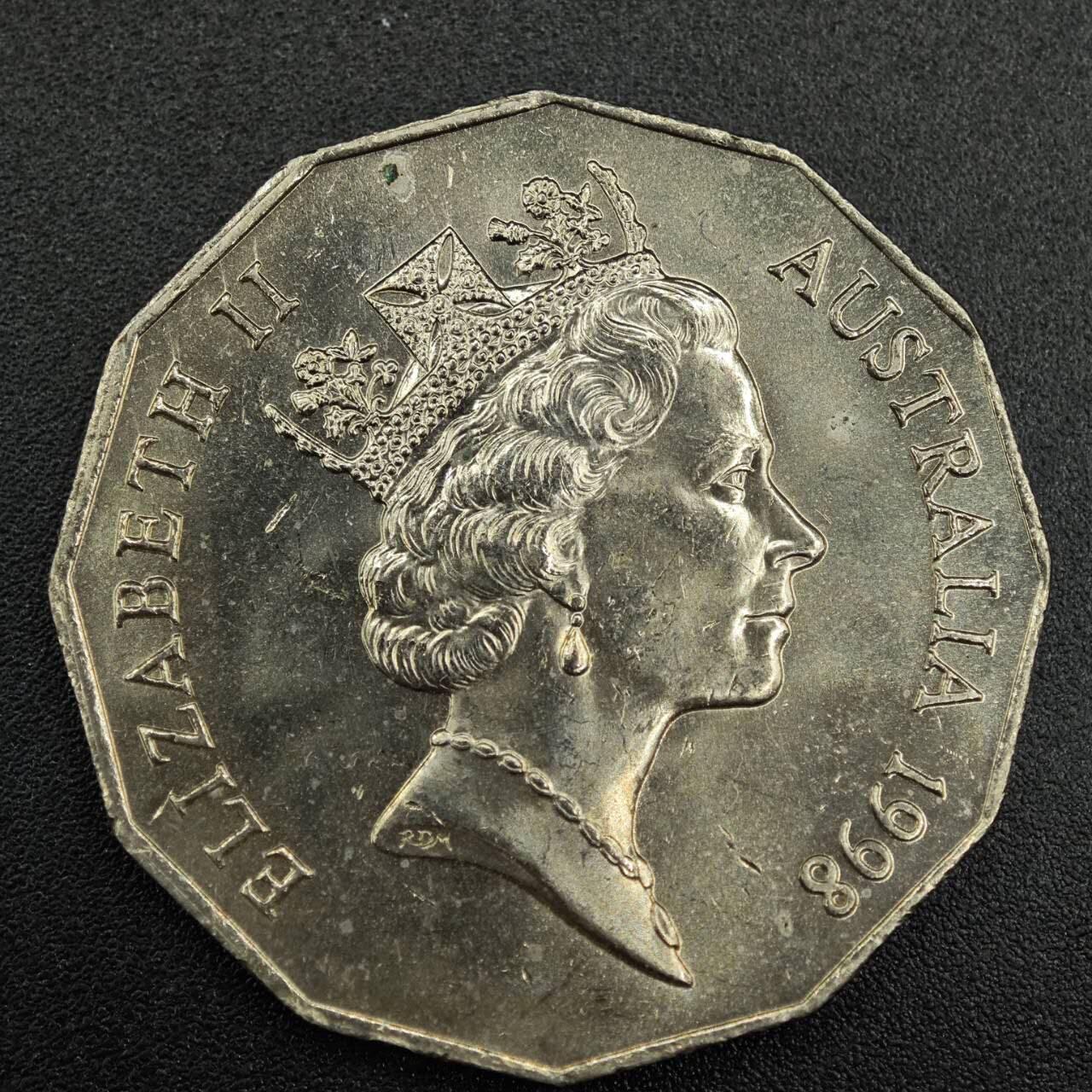 【淘币小摊】实时拍第七百九十二拍   散币场   满百包邮可预留二周 每周一统一发货   澳大利亚1998年巴斯海峡50分纪念币