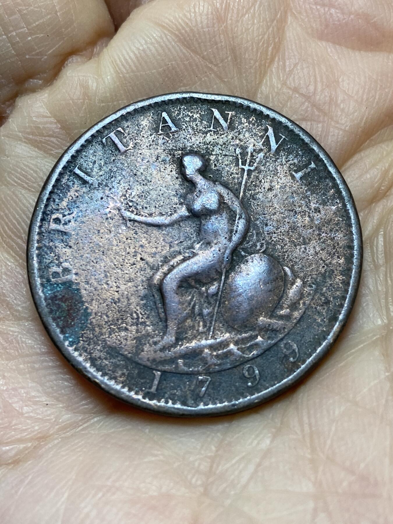 2025年第一百二十六场(总第一百五十二场）外国好品散币(免佣金) 流通好品–英国🇬🇧1799年半便士(乔治三世时期)