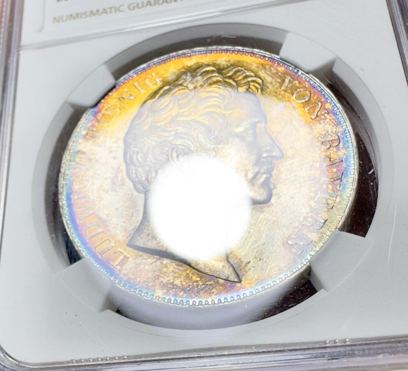 甄臻铺-世界币章拍卖（第38期）立冬小精品场，送拍享返佣金等优惠多多 NGC-UNCD 1840年德国巴伐利亚阿尔布雷希特·泰勒2泰勒银币 历史泰勒中的较少见品种 五彩包浆