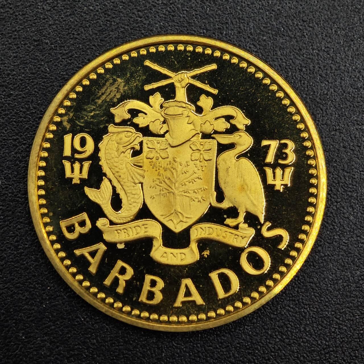 【淘币小摊】实时拍第七百九十二拍   散币场   满百包邮可预留二周 每周一统一发货   巴巴多斯1973年5分精制铜币