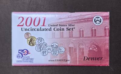 北京马甸外国币专卖第145期，外国币专场，陆续上拍，欢迎关注 - 2001年美国D版塑封流通币，洲纪念币