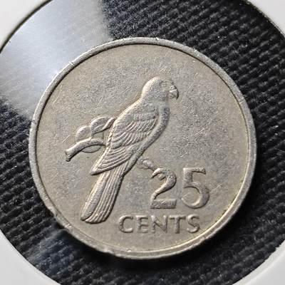 KK钱币收藏小铺  第367场  2月预留时间 周末发货 -  1977塞舌尔25分