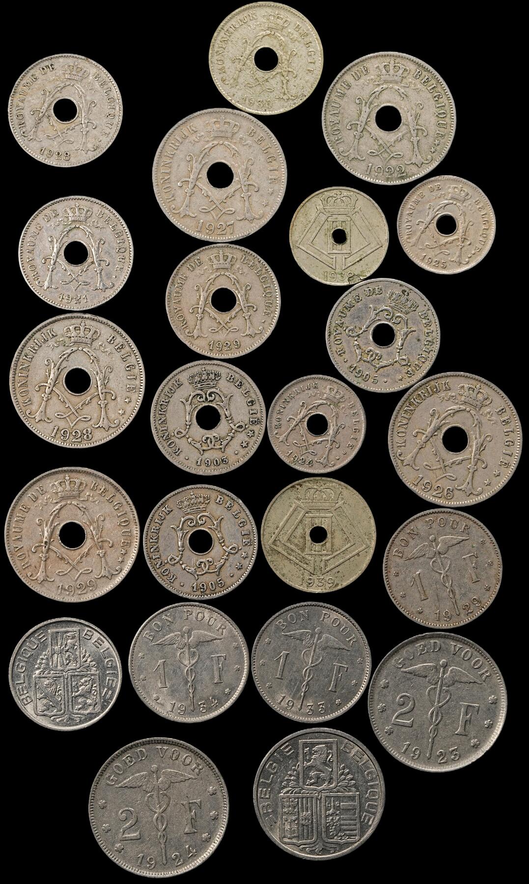 修遠堂世界钱币第九十二期 比利时旧钱币一组