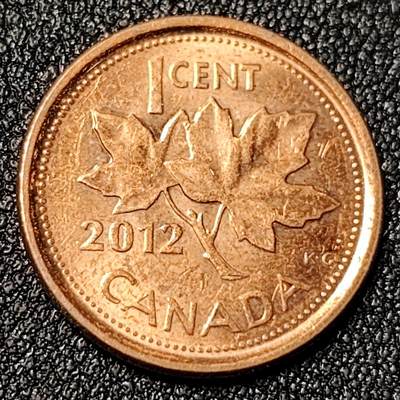 泉币菌-第125场-126场 并场 精品福利场(本场由于周日截拍，需要下周周末发货，感谢理解) - 枫叶 加拿大1分硬币 2012年 直径20MM 