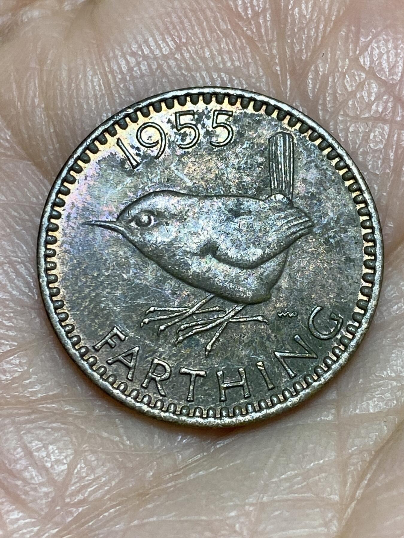 2025年第一百二十五场(总第一百五十一场）外国好品散币(免佣金) 英国🇬🇧1955年1法新(伊丽莎白二世青年桂冠第二版)