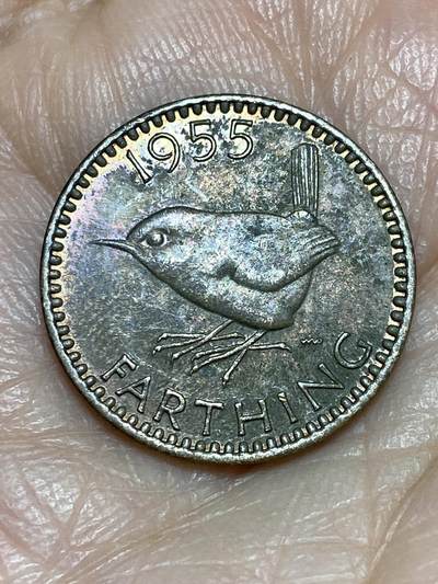 2025年第一百二十五场(总第一百五十一场）外国好品散币(免佣金) - 英国🇬🇧1955年1法新(伊丽莎白二世青年桂冠第二版)