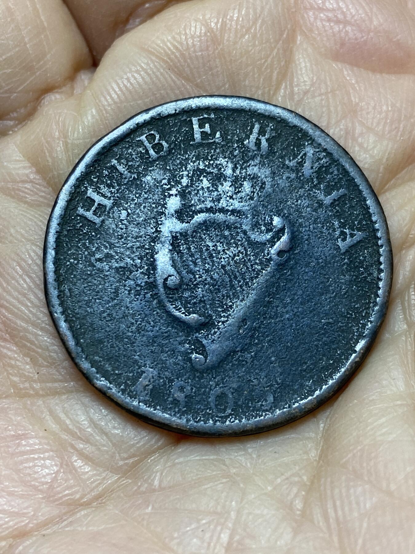 2025年第一百二十六场(总第一百五十二场）外国好品散币(免佣金) 英属爱尔兰1805年半便士(乔治三世时期)