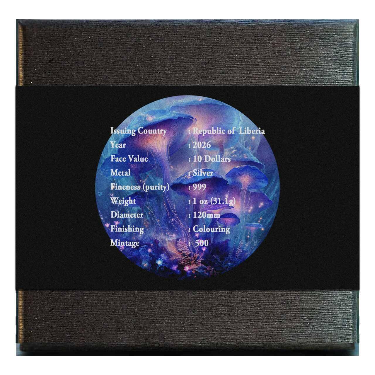 【期货】利比里亚2026年蘑菇仙子1盎司双面彩色大尺寸纪念银币