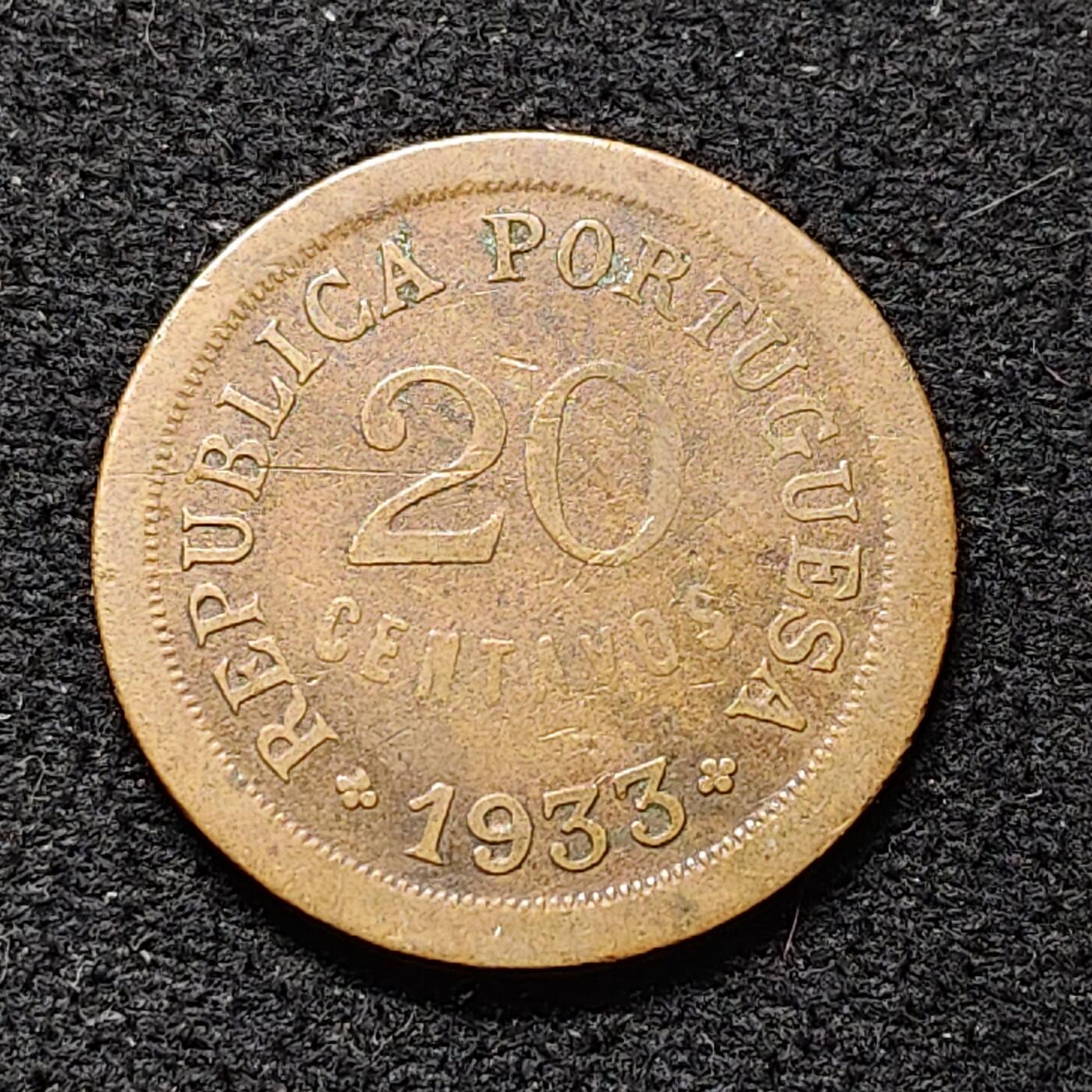 【全场包邮】纯粹捡漏拍476场（免费代拍第13场）调整中 葡属几内亚1933年20分铜币