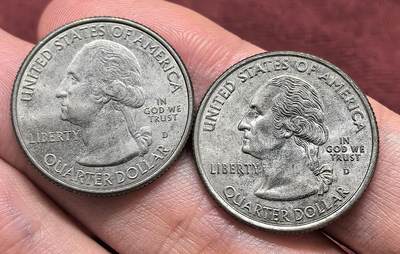 南宋泉阁俄币 外币 国币 专场第十八期 【送拍无额外佣金】 - 美国 阿拉斯加德拉里山与堪萨斯州25美分州币一对两枚 好品