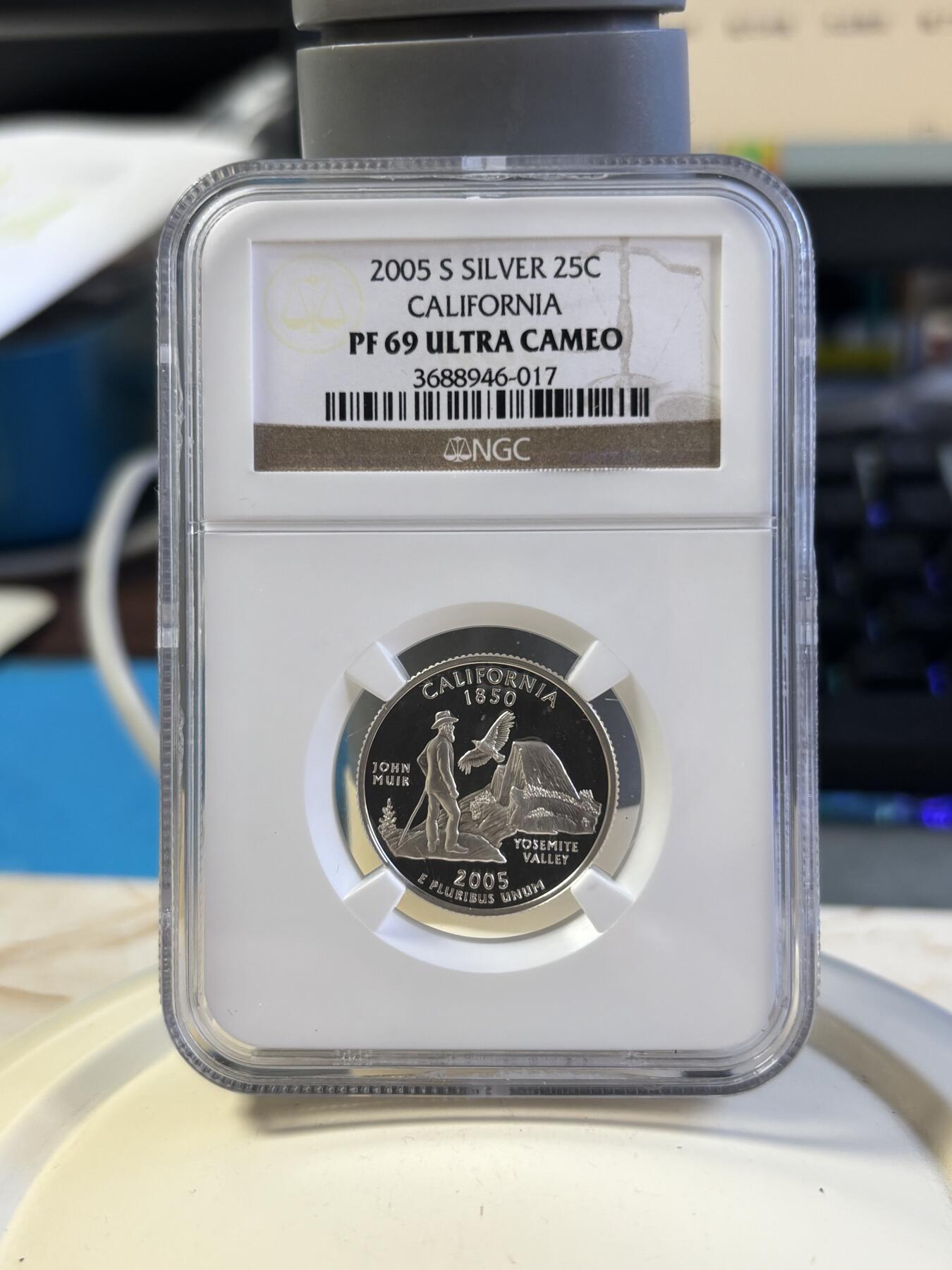 第181期拍卖 美国2005年国家州币(S版)5枚纪念银币NGC-PF69,900银，6.25克*5