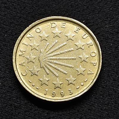 【全场包邮】纯粹捡漏拍476场（免费代拍第13场）调整中 - 西班牙1993年100比塞塔圣地亚哥之路（穿越法国西班牙的朝圣之路）成为世界遗产纪念币