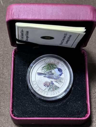 北京马甸外国币专卖第145期，外国币专场，陆续上拍，欢迎关注 - 加拿大2011年鸟类标本系列7山雀铜镍彩色纪念硬币