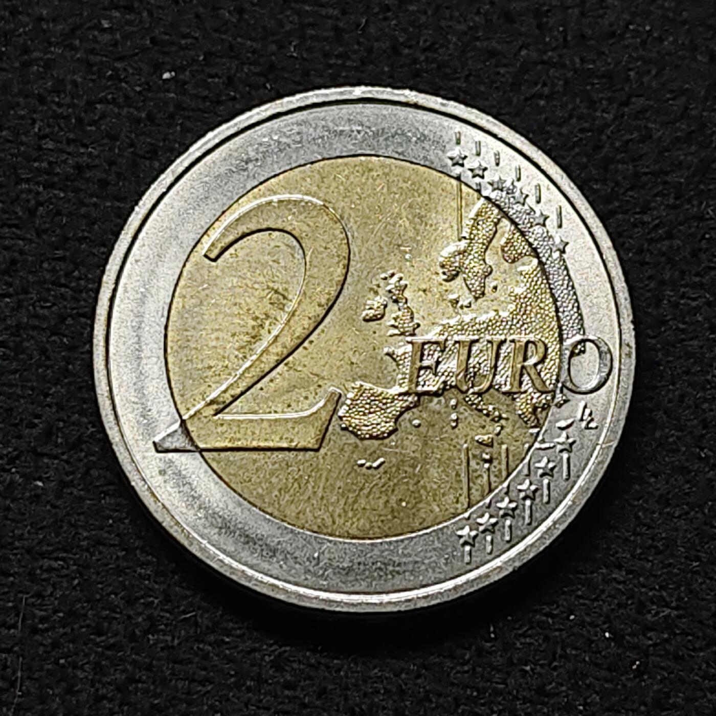 【全场包邮】纯粹捡漏拍476场（免费代拍第13场）调整中 德国2015年2欧元欧盟旗帜30周年J厂双色纪念币