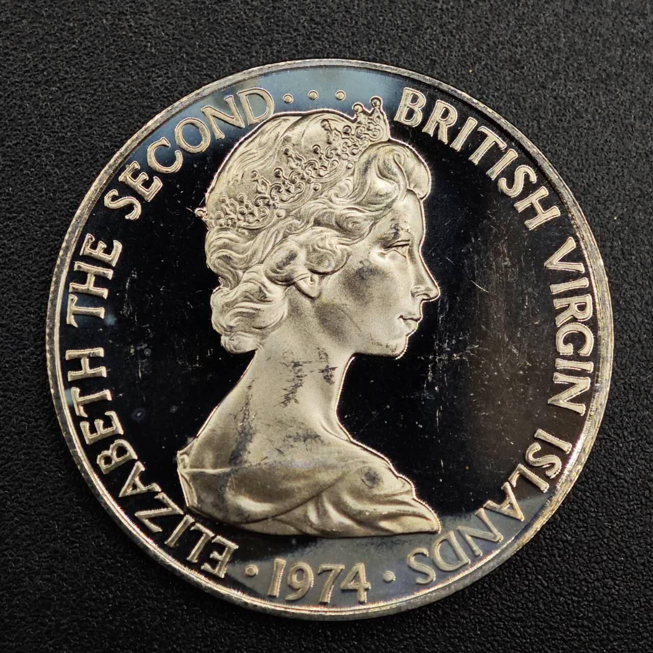 【淘币小摊】实时拍第七百九十二拍   散币场   满百包邮可预留二周 每周一统一发货   维尔京1974年25分精制镍币