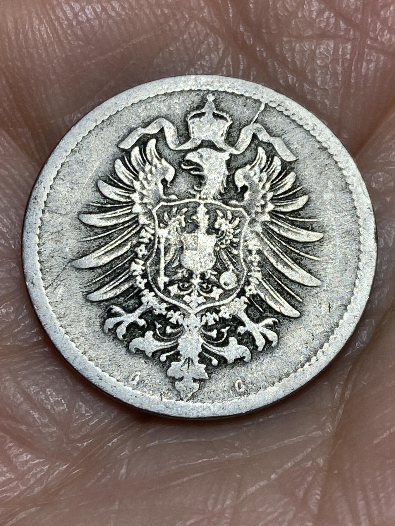 2025年第一百二十五场(总第一百五十一场）外国好品散币(免佣金) 德意志帝国1876年10芬尼(威廉一世时期，D标慕尼黑造)