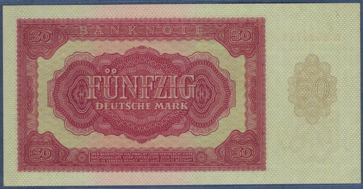 德国(东德 民主德国)1955年50马克 P-20a 无4 实物图 UNC