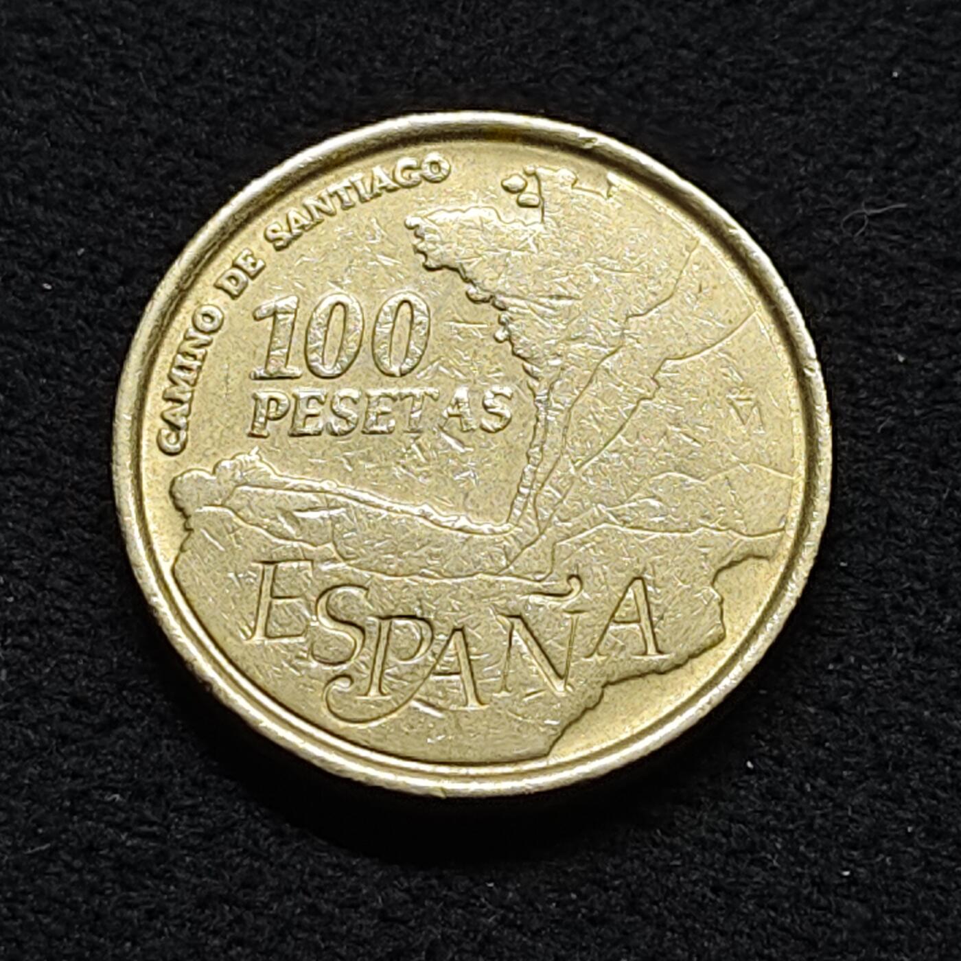 【全场包邮】纯粹捡漏拍476场（免费代拍第13场）调整中 西班牙1993年100比塞塔圣地亚哥之路（穿越法国西班牙的朝圣之路）成为世界遗产纪念币