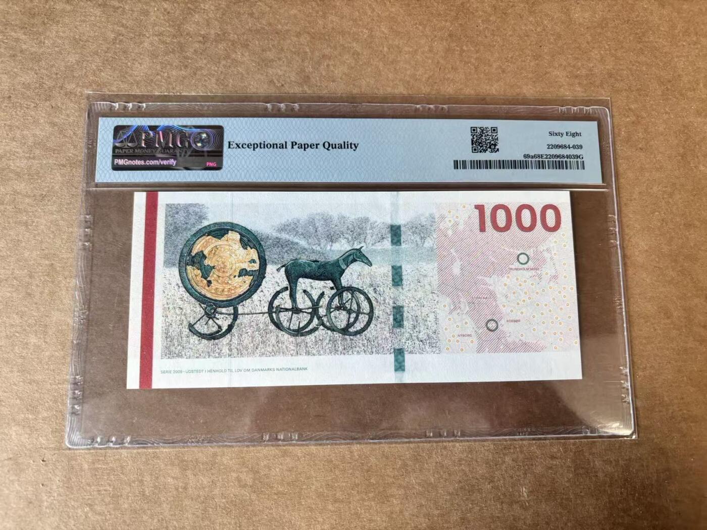 【Blue Auction】世界纸币精拍第748期——18级TOP拍卖/信誉/品质/专业/高效💫 【A0 14小号】丹麦 2011年1000克朗 PMG68EPQ 高分