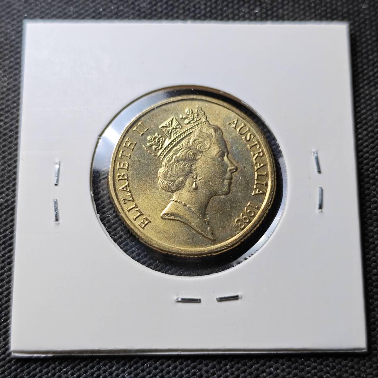 KK钱币收藏小铺  第367场  2月预留时间 周末发货  1993澳大利亚1元纪念币 好品