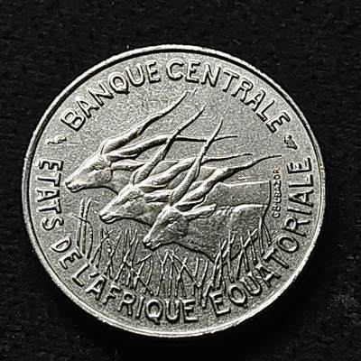 【全场包邮】纯粹捡漏拍476场（免费代拍第13场）调整中 - 中非国家（赤道非洲国家及喀麦隆央行发行时期）1967年三羚羊100法郎