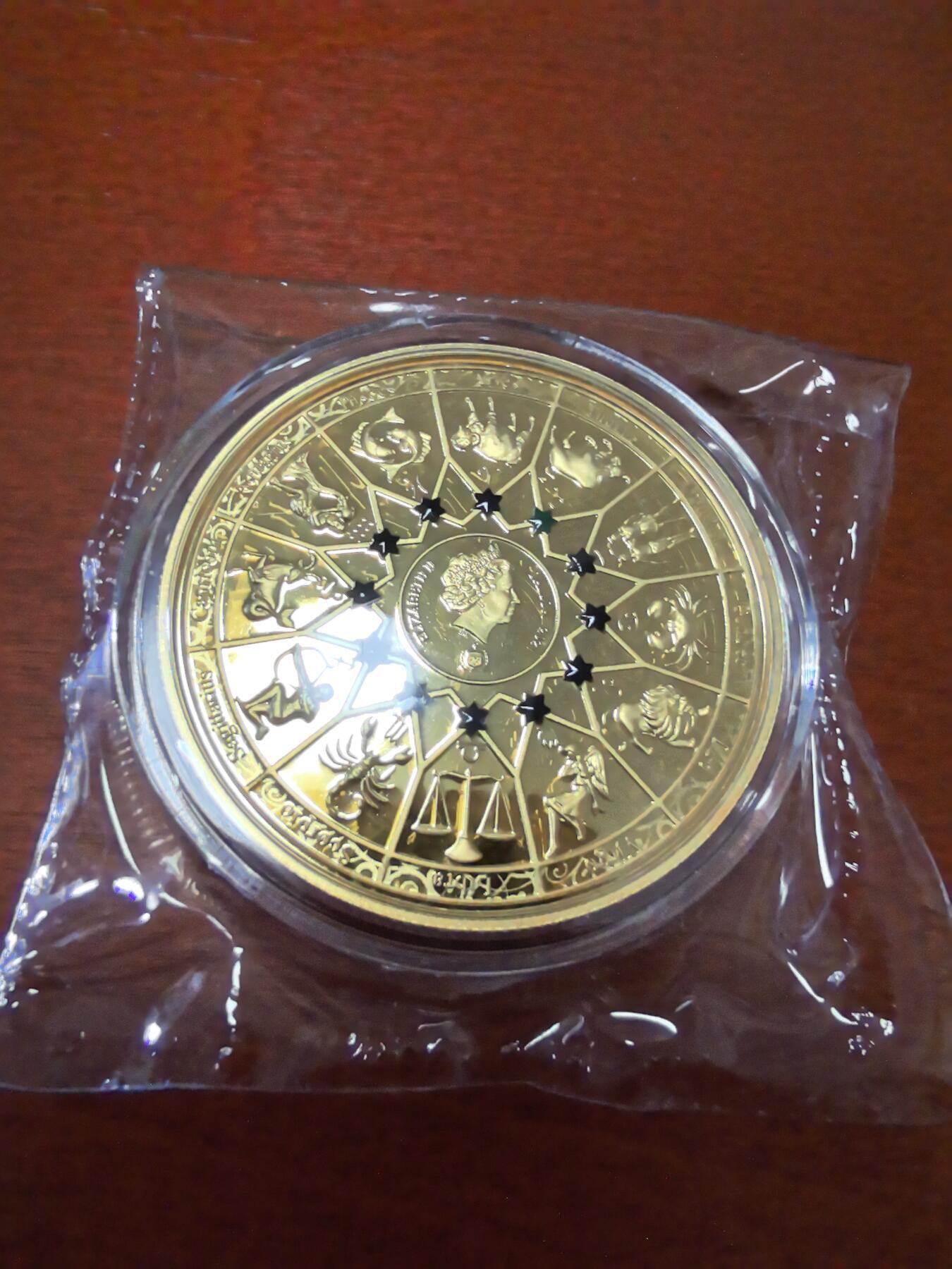 长老汇蛇年精选第七十一场拍卖 2021萨摩亚金牛座阿芙洛狄忒20分铜镀金币，盒证全，3000枚