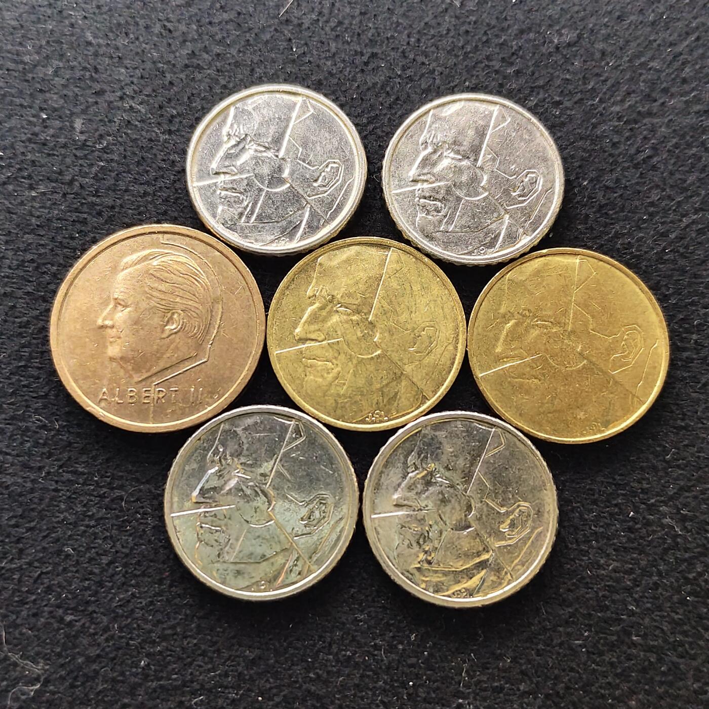 【全场包邮】纯粹捡漏拍476场（免费代拍第13场）调整中 比利时早期流通币7枚一组