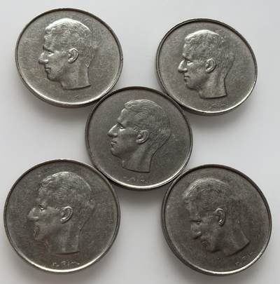  外国优质老铜币银币，周六九点倒数截拍，满百包邮，可寄存半年，喜欢朋友微信扫描二维码可直接参拍 - 比利时博杜安一世10法郎5枚