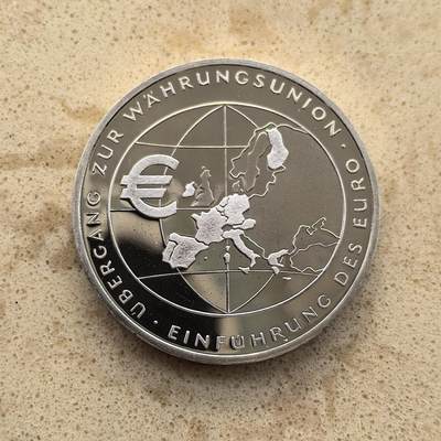 道一币馆币章第一百五十五场 - 德国2002年加入欧元区10欧元银币  18g 925S 