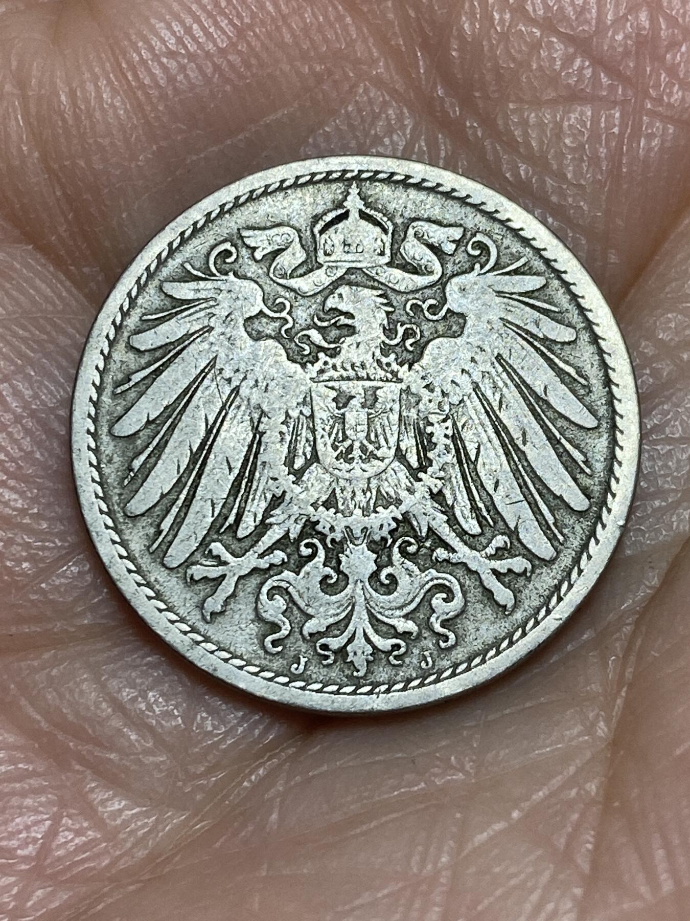 2025年第一百二十五场(总第一百五十一场）外国好品散币(免佣金) 稀少年份厂标–德意志帝国1901年10芬尼(威廉二世时期，J标汉堡造)