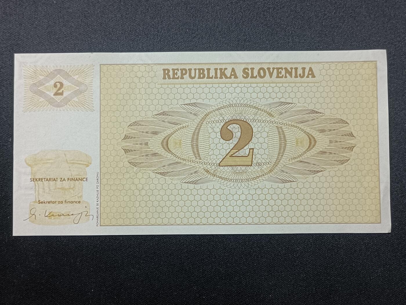 【游宝拍卖】乙巳蛇年86期  斯洛文尼亚-2托拉尔【1990年 全新UNC】