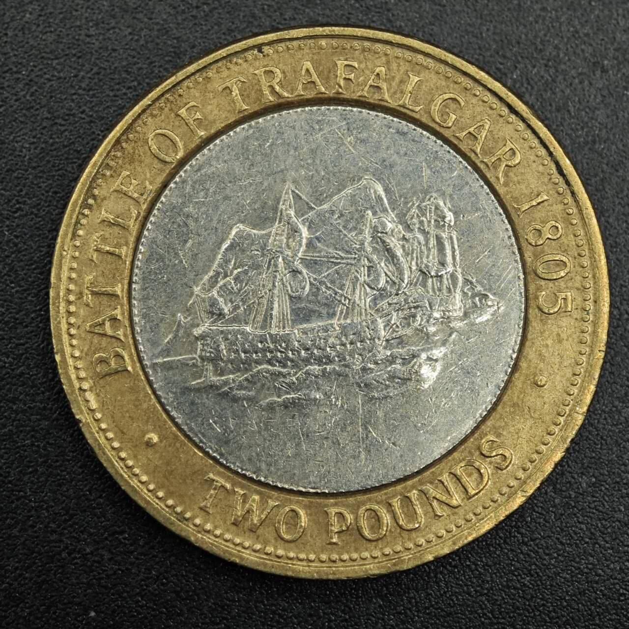 【淘币小摊】实时拍第七百九十二拍   散币场   满百包邮可预留二周 每周一统一发货   直布罗陀2005年2镑双色币