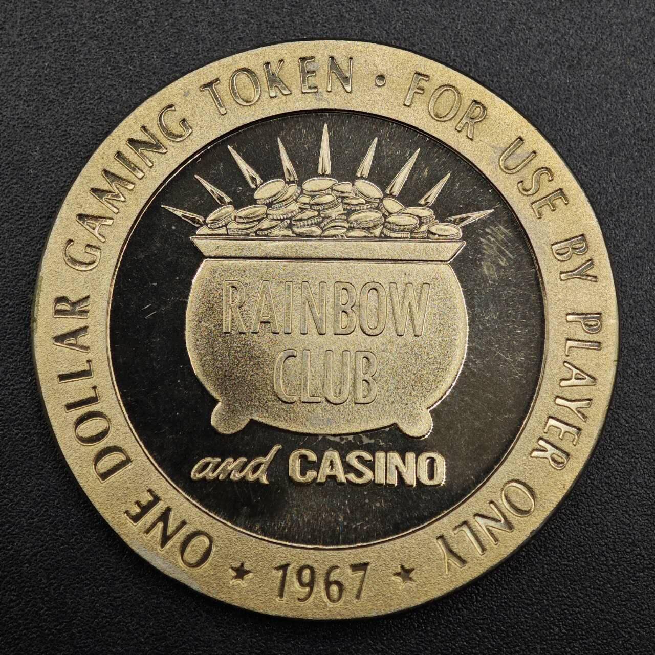 【淘币小摊】实时拍第七百九十二拍   散币场   满百包邮可预留二周 每周一统一发货   美国内华达州1967年彩虹俱乐部一美元代币