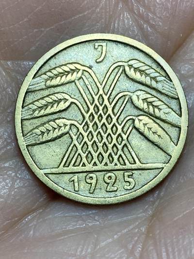 2025年第一百二十五场(总第一百五十一场）外国好品散币(免佣金) - 德意志魏玛共和国1925年5芬尼(J标，汉堡造)