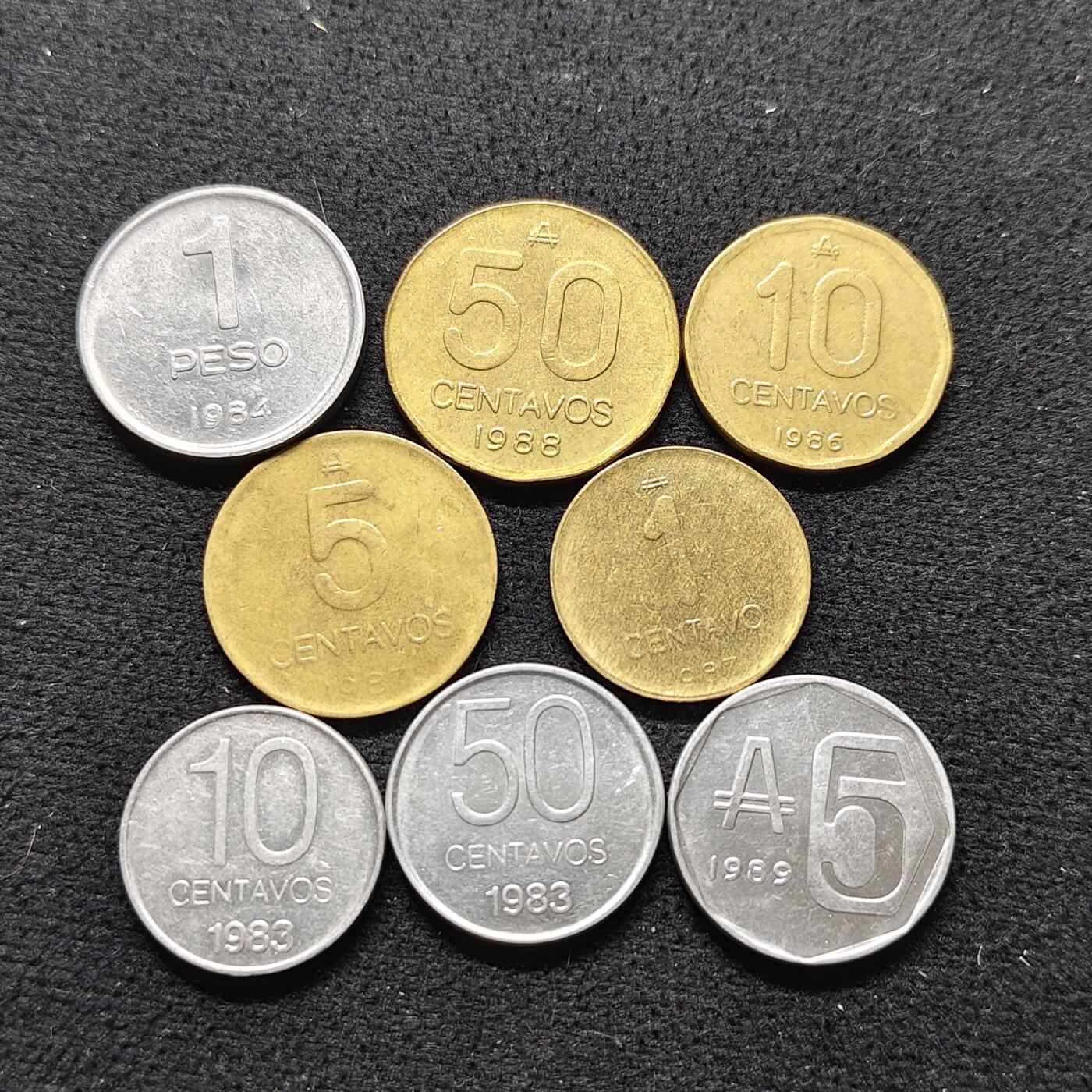 【全场包邮】纯粹捡漏拍476场（免费代拍第13场）调整中 阿根廷早期流通币八枚不同一组