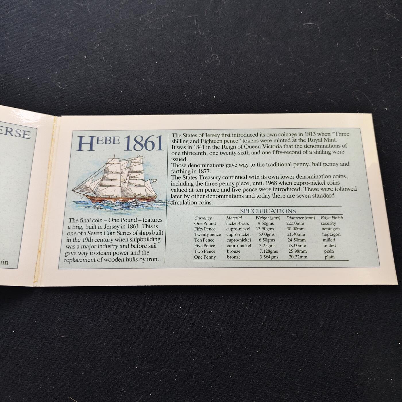 【全场包邮】纯粹捡漏拍477场（免费代拍第14场）调整中 【少见】泽西1992年官方套币-含1元赫伯号帆船-量6000