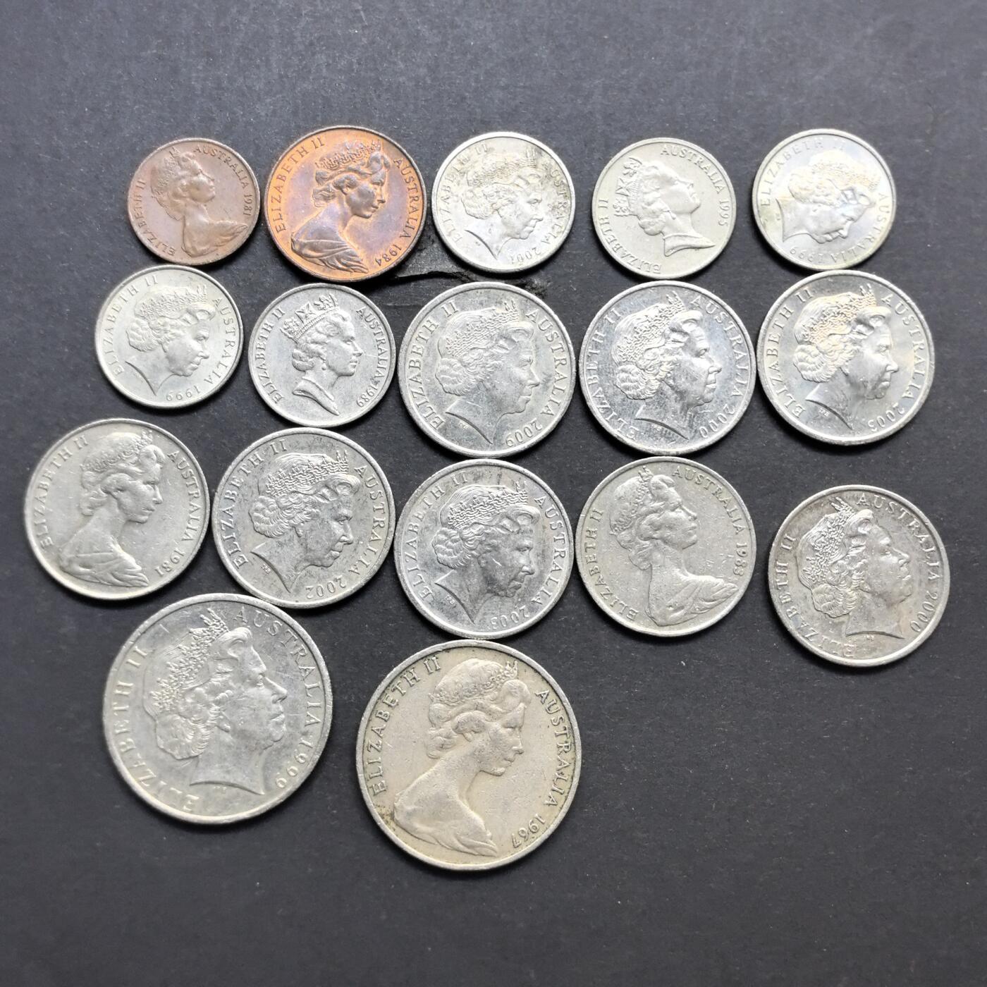 各国硬币第6期 无佣金 澳大利亚不同面值17个