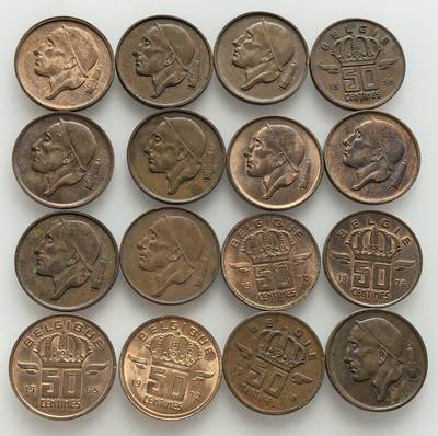  外国优质老铜币银币，周六九点倒数截拍，满百包邮，可寄存半年，喜欢朋友微信扫描二维码可直接参拍 - 比利时50分16枚