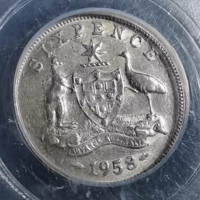 沼泽如烟--第895场 - 澳大利亚1958年6便士银币