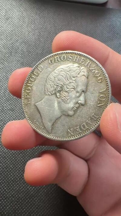 甄臻铺-世界币章拍卖（第38期）立冬小精品场，送拍享返佣金等优惠多多 1838年德国巴登 2泰勒 弗里德里希纪念碑37.12g / 41mm 仅发行4323枚，国内罕见