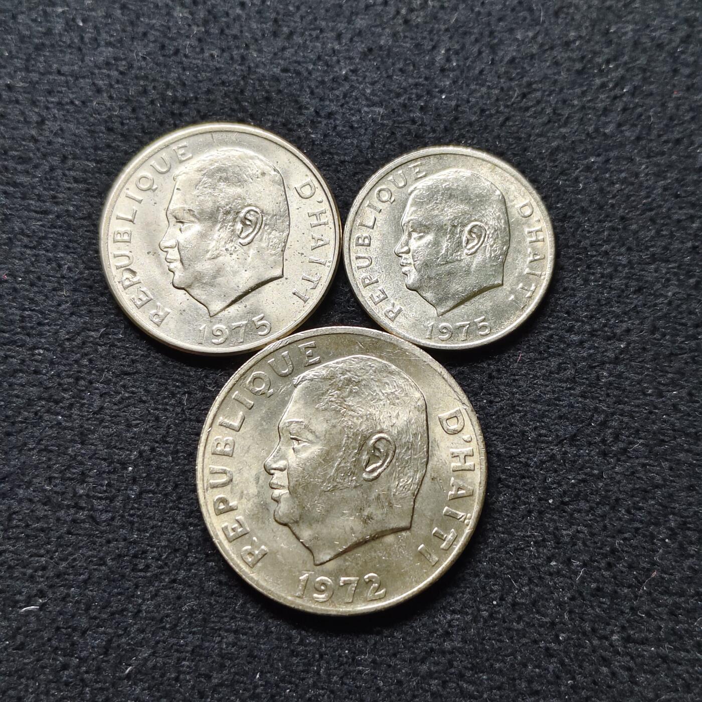 【全场包邮】纯粹捡漏拍476场（免费代拍第13场）调整中 海地1972-1975年FAO粮农纪念币三枚BU稀少