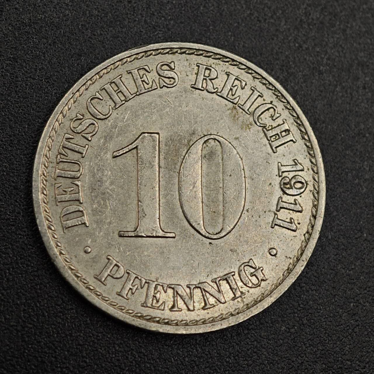 【淘币小摊】实时拍第七百九十二拍   散币场   满百包邮可预留二周 每周一统一发货   德国1911年10芬妮镍币