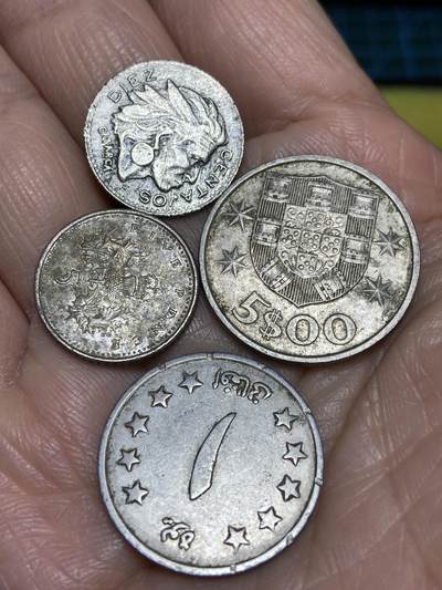 2025年第一百二十五场(总第一百五十一场）外国好品散币(免佣金) - 各国散币4枚：葡萄牙🇵🇹1980年5埃斯库多，英国🇬🇧2007年5便士，哥伦比亚🇨🇴1956年5分，阿富汗🇦🇫1阿富汗尼