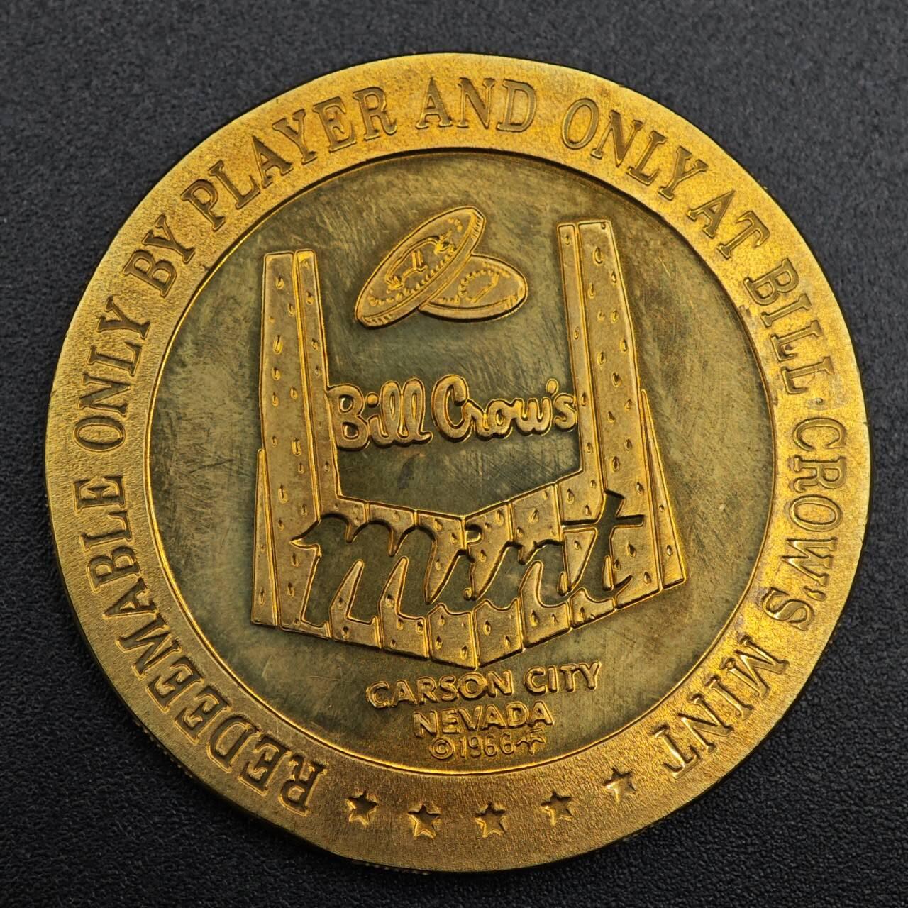 【淘币小摊】实时拍第七百九十二拍   散币场   满百包邮可预留二周 每周一统一发货   美国内华达州卡森城比尔克劳斯1966年一美元代币铜币