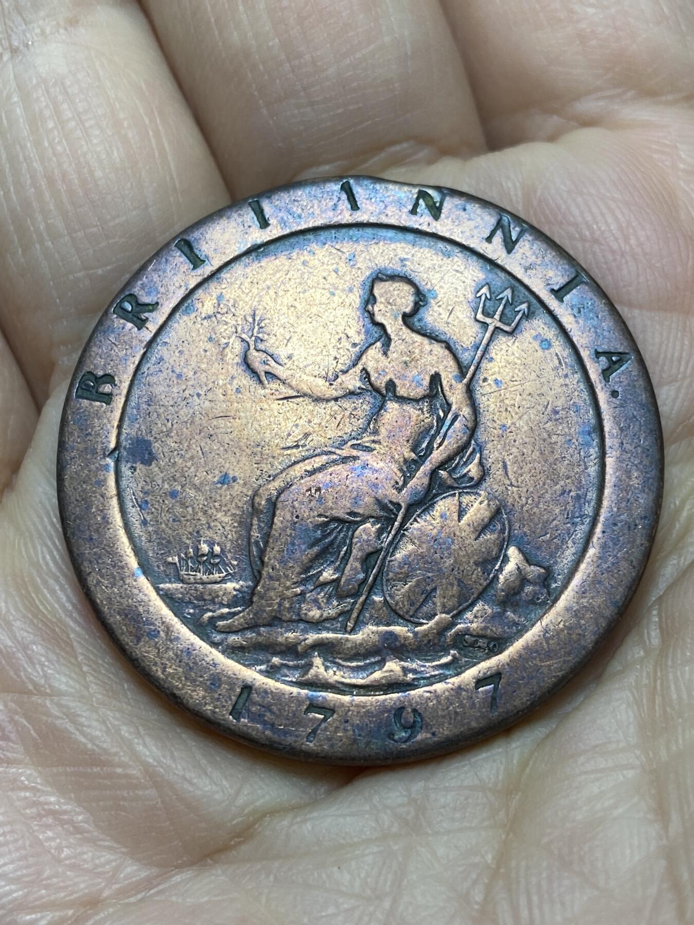 2025年第一百二十六场(总第一百五十二场）外国好品散币(免佣金) 通货品相–英国🇬🇧1797年车轮1便士(乔治三世时期)