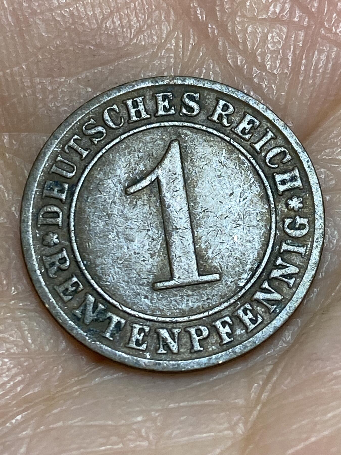2025年第一百二十五场(总第一百五十一场）外国好品散币(免佣金) 德意志魏玛共和国1924年1芬尼(地产抵押马克，A标柏林造)