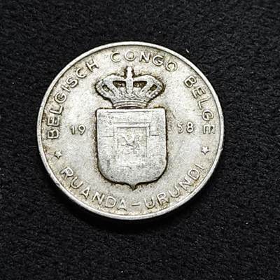 【全场包邮】纯粹捡漏拍476场（免费代拍第13场）调整中 - 比属刚果1958年1法郎