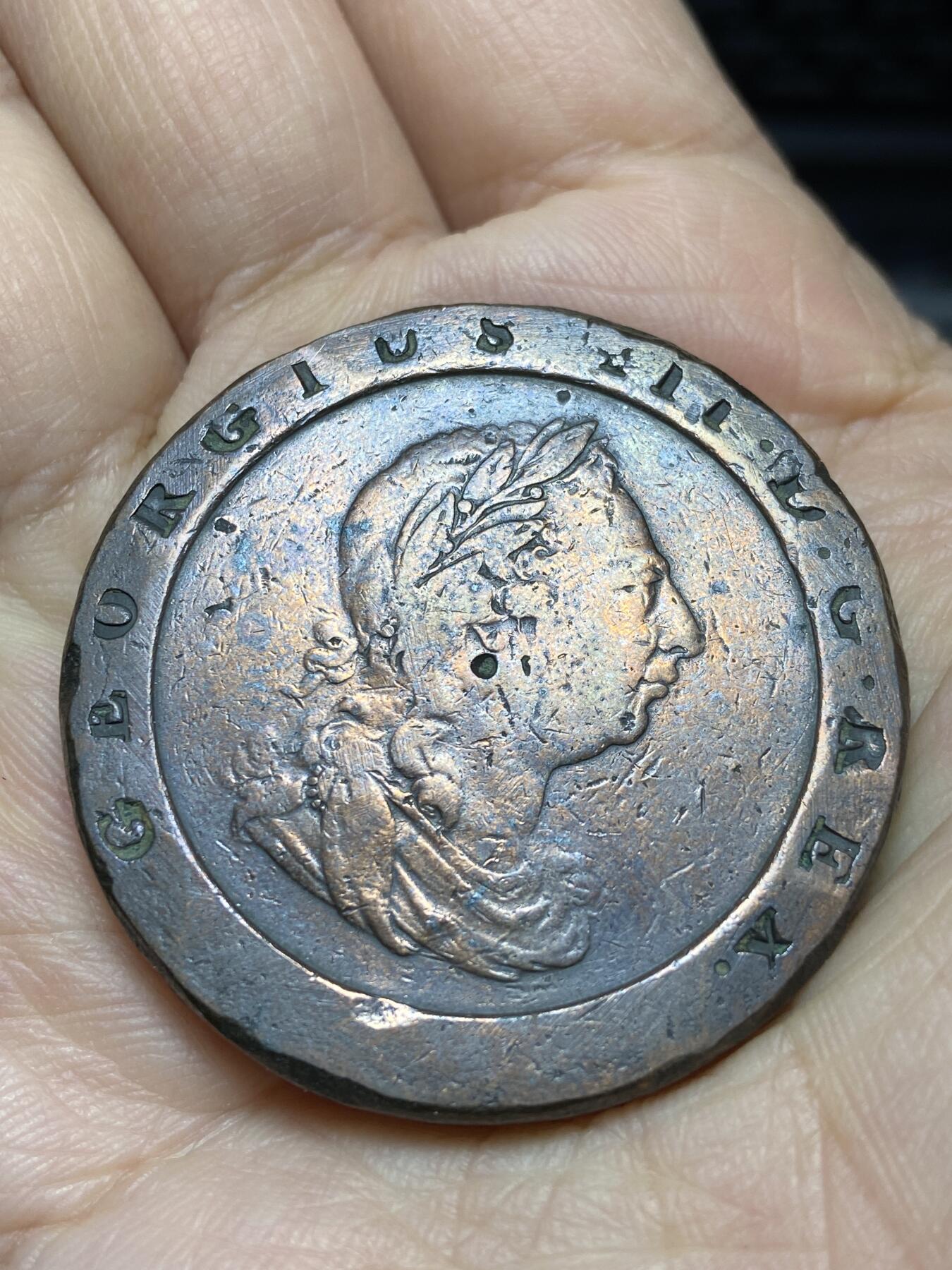 2025年第一百二十六场(总第一百五十二场）外国好品散币(免佣金) 少见通货好品–英国🇬🇧1797年大车轮2便士，直径41毫米，厚5毫米，重56.44克(乔治三世时期)